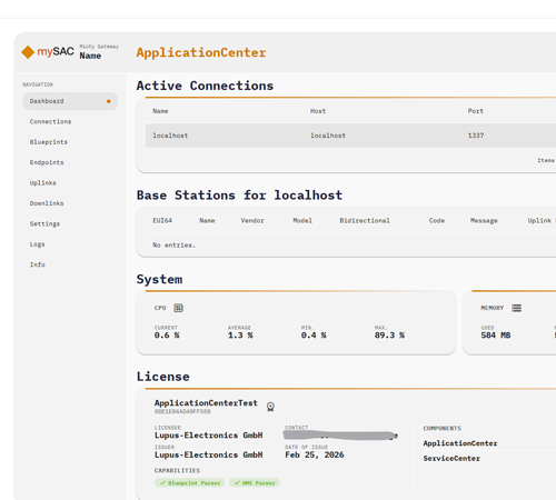 LUPUS mioty Service und Application Center