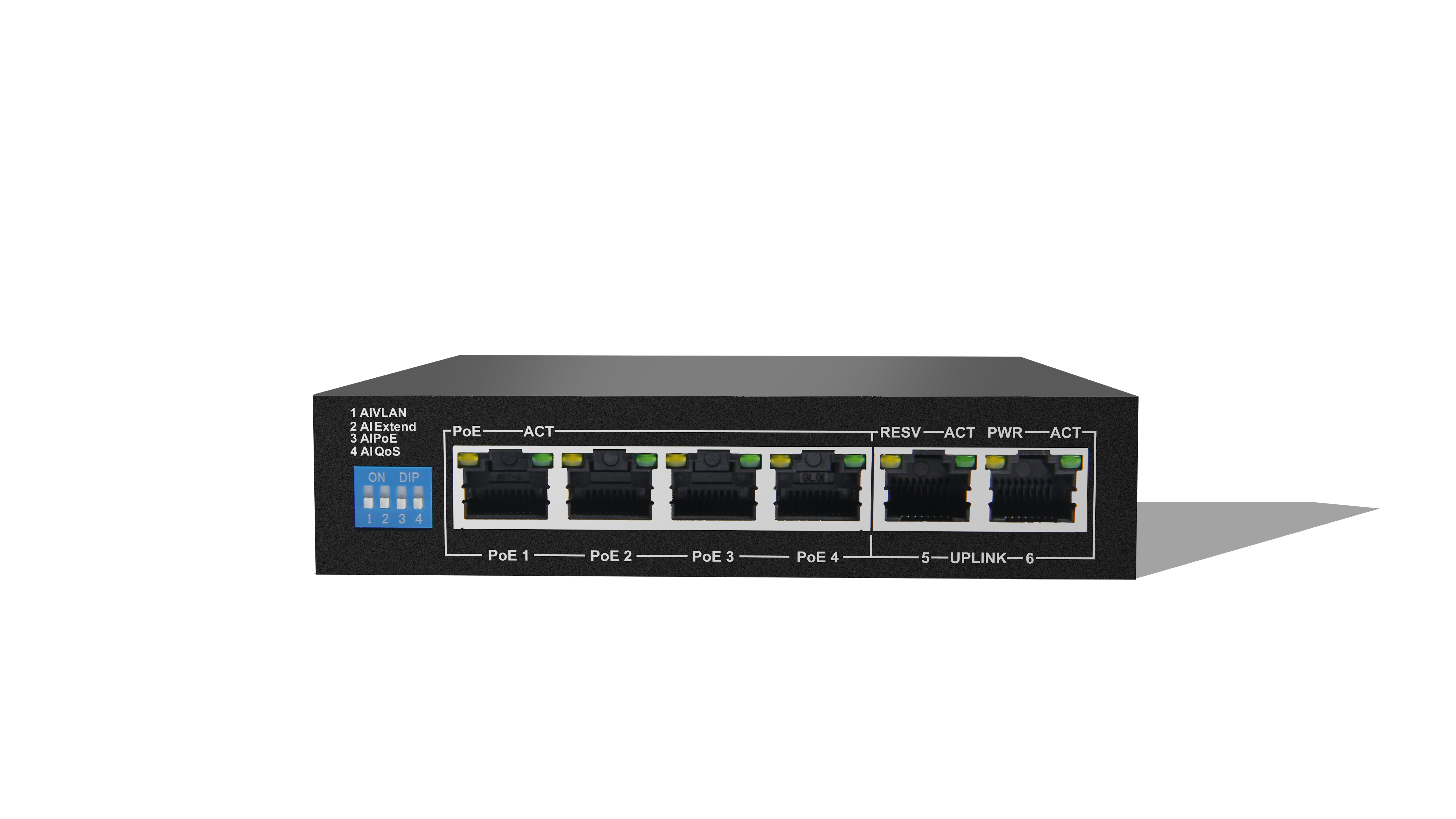 LUPUSNET - 4 Kanal PoE Switch