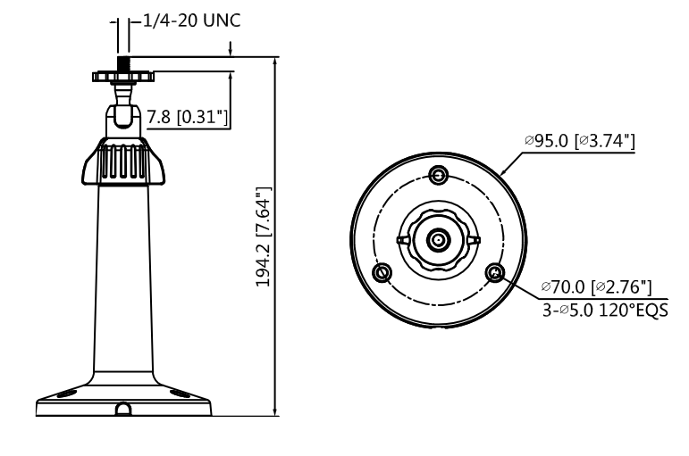 Aluminium pedestal for surveillance cameras