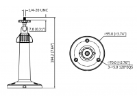 Aluminium pedestal for surveillance cameras